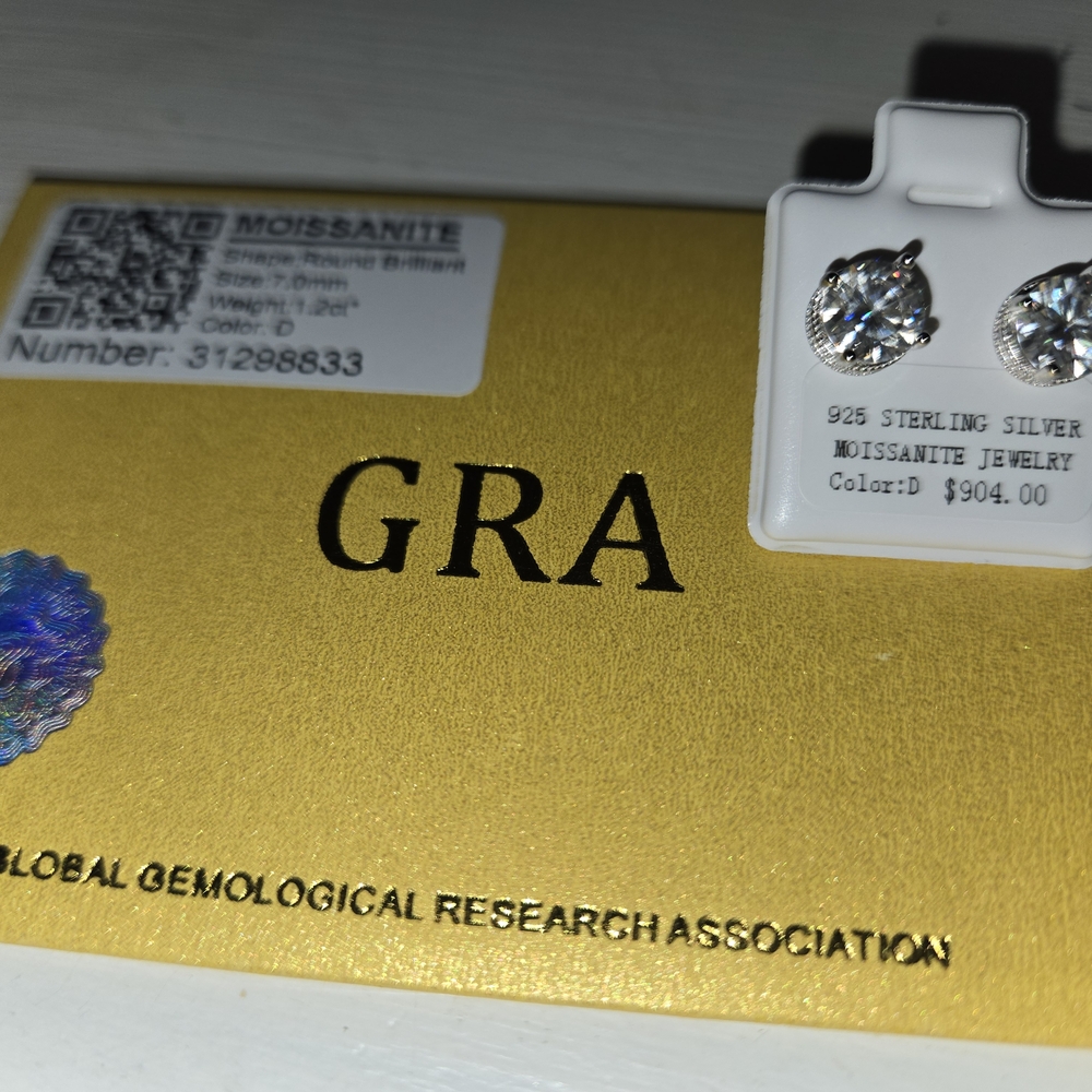 Moissanite Jewelry Silver Earrings